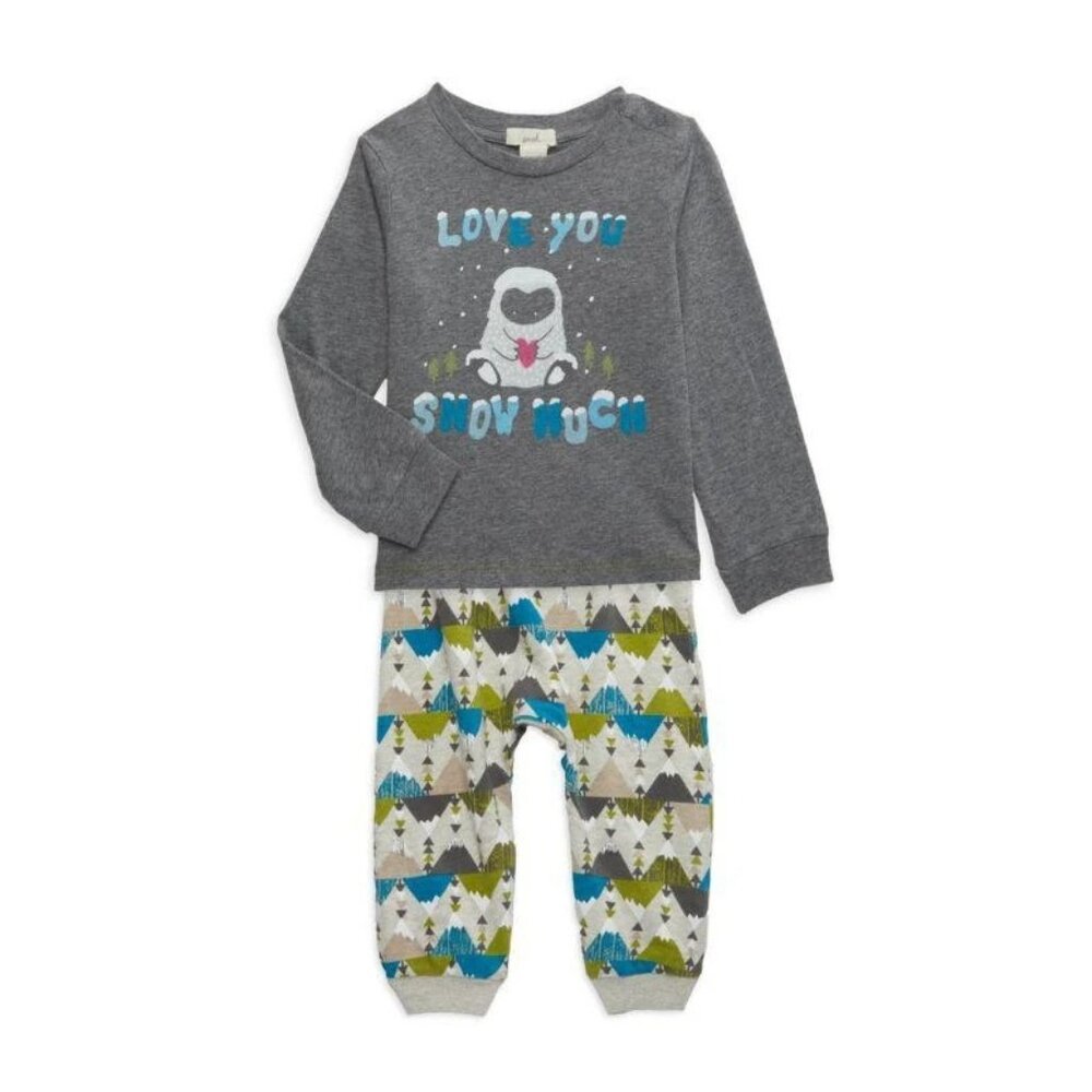 PEEK $44 Baby Boy's 2-Piece Snow Much Tee & Pants Set NEW WITH TAGS